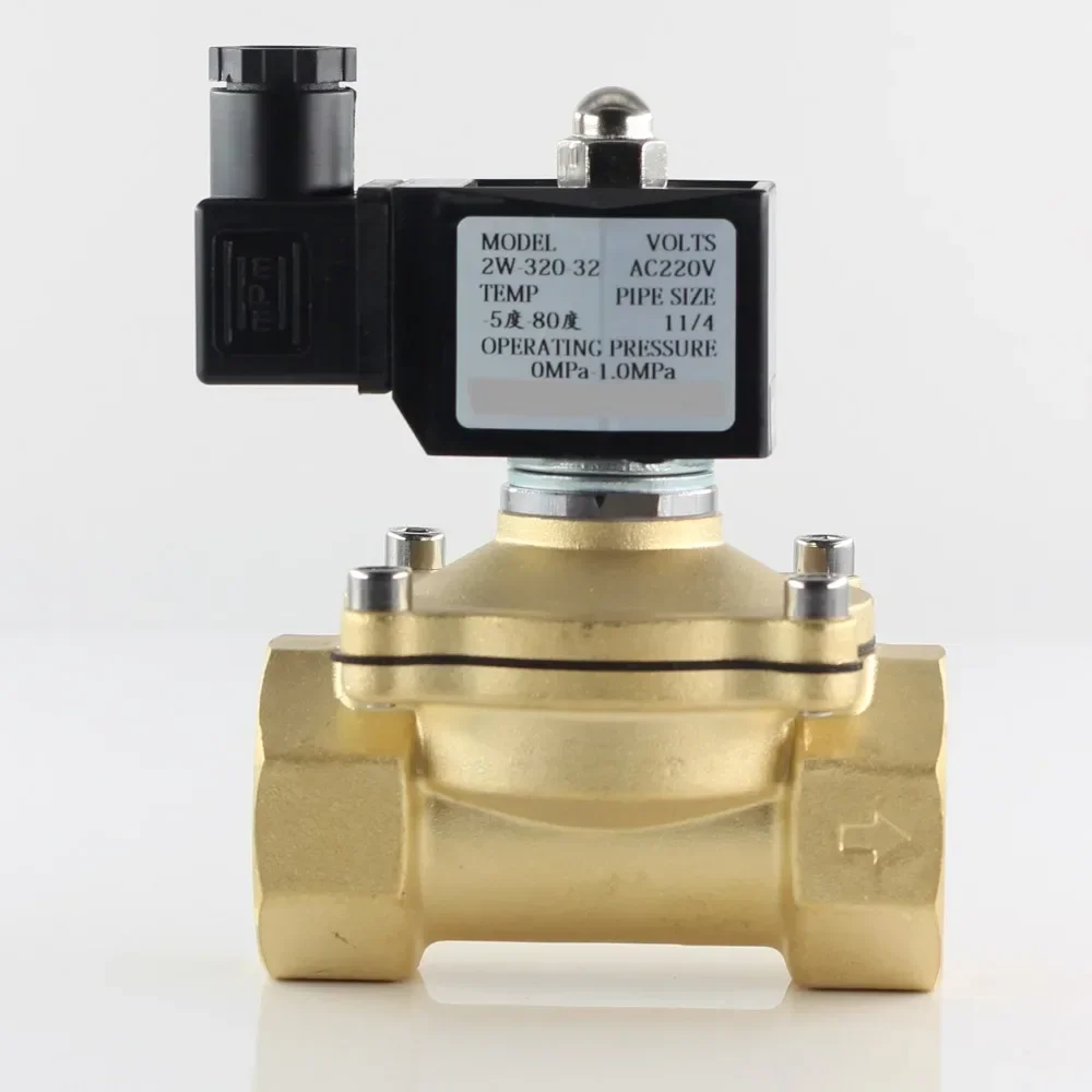 Válvula de agua con válvula solenoide normalmente cerrada, bobina totalmente cerrada IP65, AC220V DC12V DC24V, G3/8" G1/2" G3/4" G1" G1-1/4" G1-1/2"