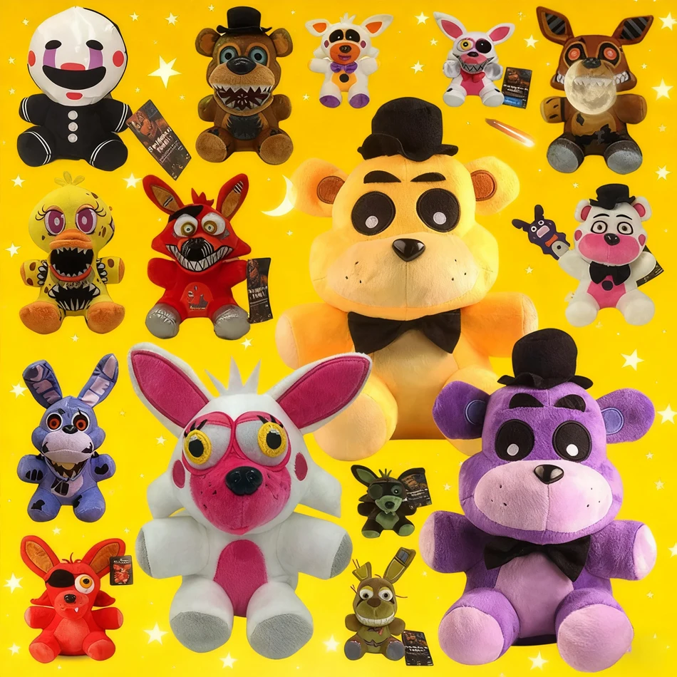 

18cm Kawaii FNAF Anime Plush Toy Sly Bunny Bear Soft Cartoon Animal Doll for Christmas Gift