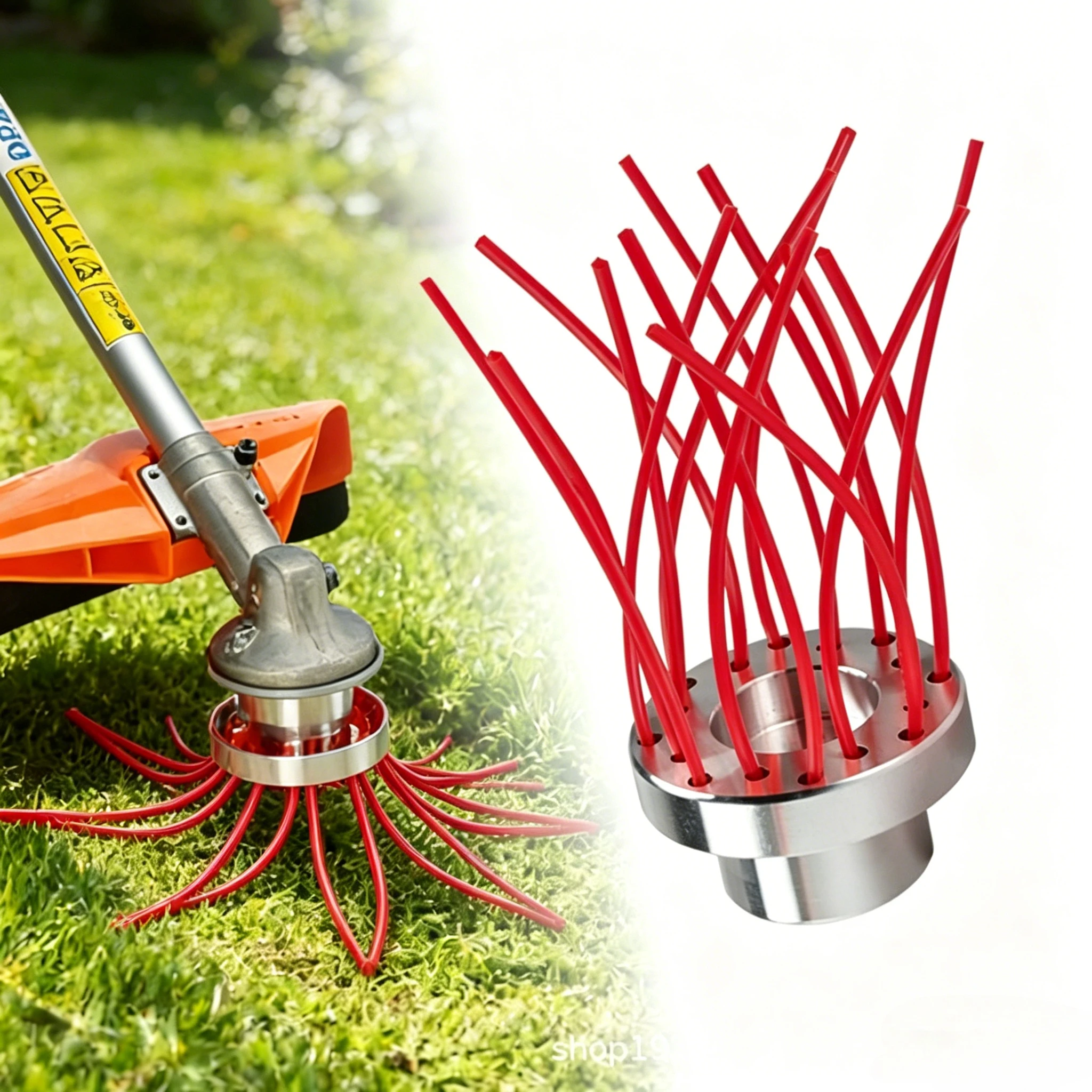 Mehrfachloch-Aluminium-Unkrauttrimmerkopf-Set, 30m quadratische, bruchsichere Schnur, arbeitssparendes Rasentrimmer-Ersatzzubehör