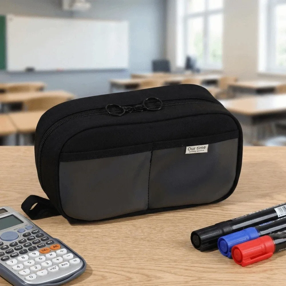 

Ins Large Capacity Students Stationery Bag Portable 3 Layers Stationery Pencil Case Multi-functional Pen Organizer Gifts