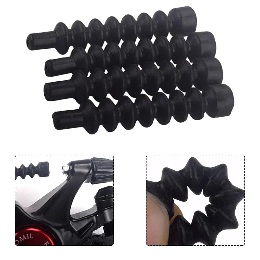 4pcs Bike Brake Cable Wire Dust Covers Rubber Gaiter For Bicycle V-Brake Cable Noodle Boot Waterproof Cover Cycling Accessories