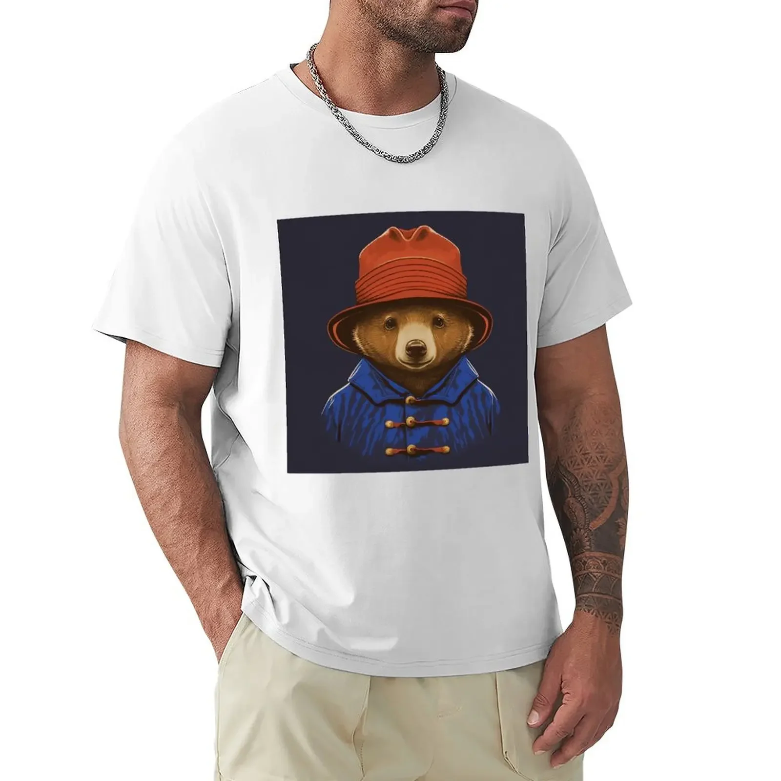 Paddington Bear T-shirt anime clothes oversized slim fit t shirts for men