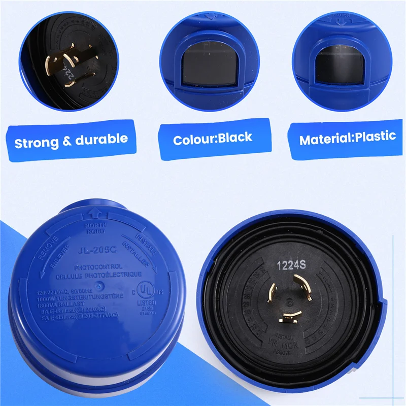 

B50C 3-пакет фотоэлементов для наружного освещения, фотосенсорный переключатель с автоматическим включением и выключением с поворотным замком, фотоэлектрический свет от сумерения до рассвета