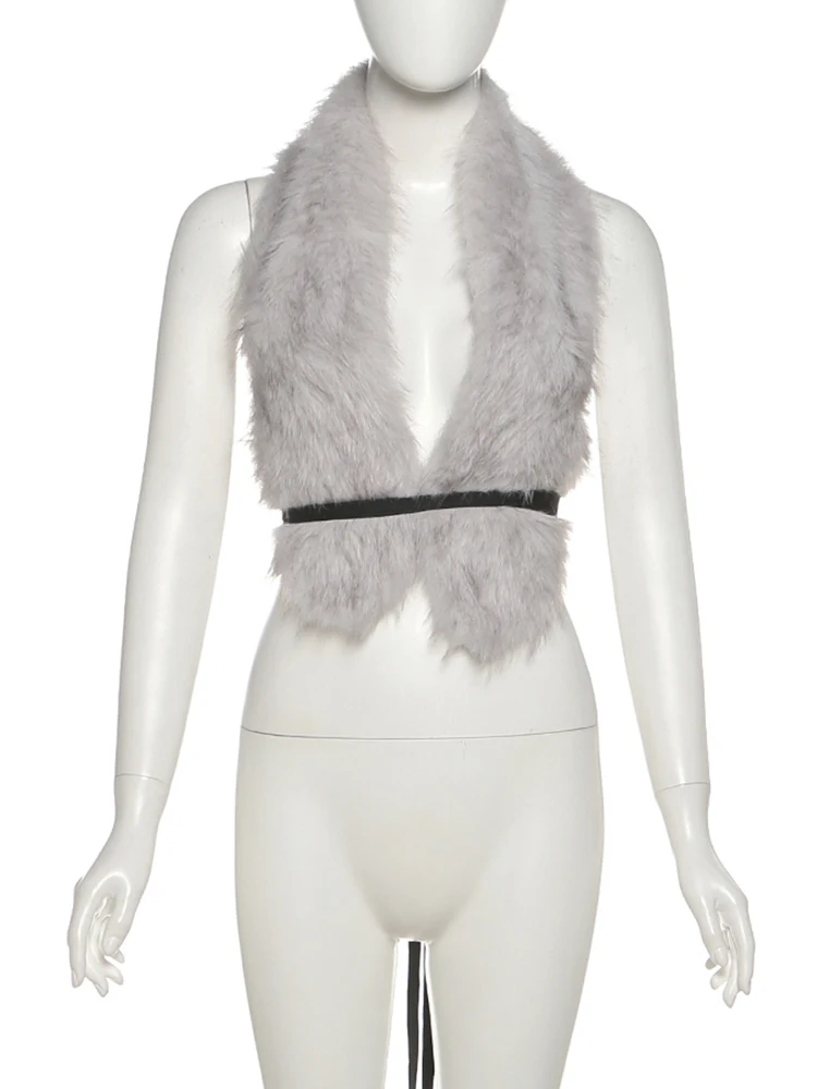 Nibber سترات منفوشة بدون ظهر للنساء رسن متقاطع مثير منتصف الليل البرية شارع العليا الخريف الاتجاه حفلة هوتي بلوزات بسيطة