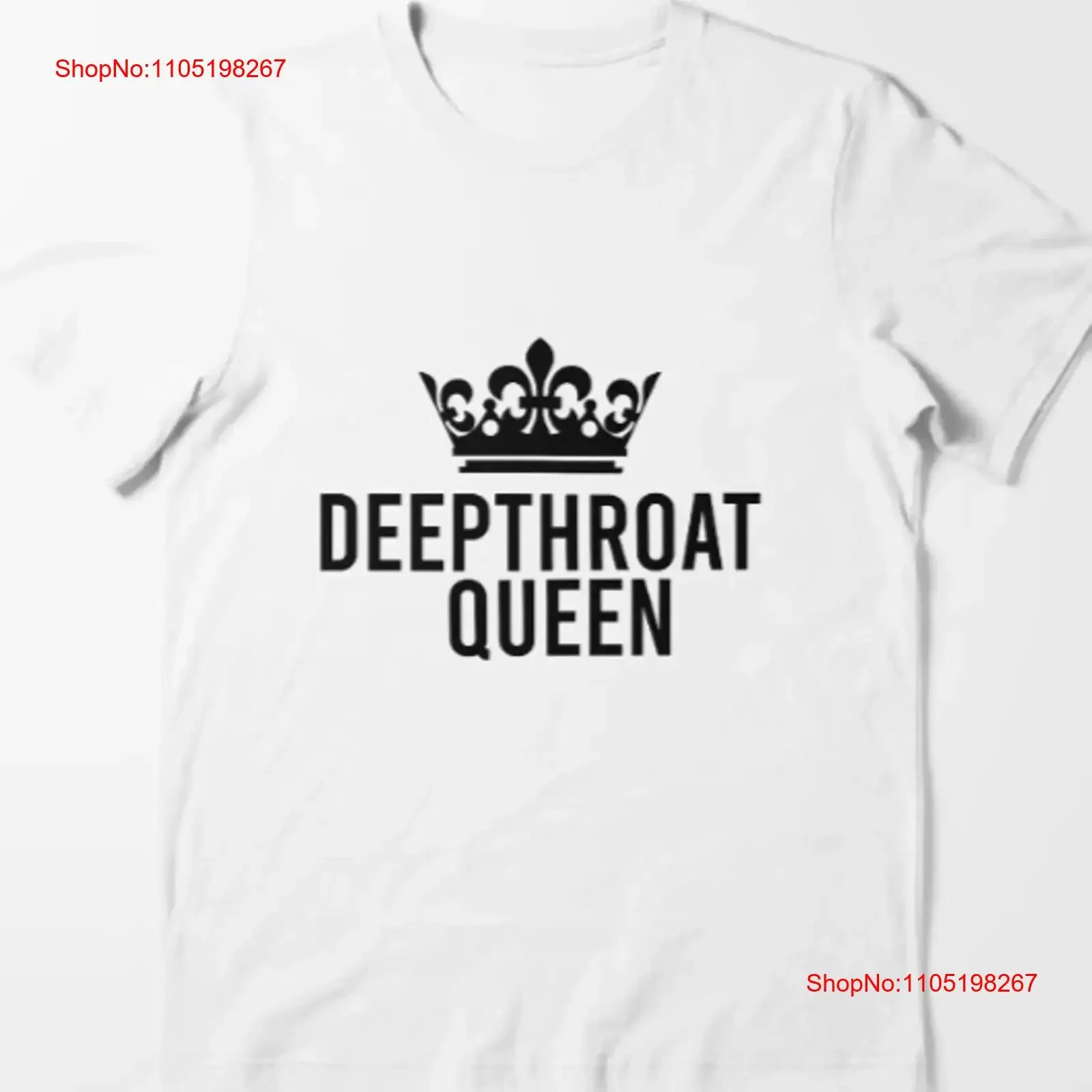 

Deepthroat Queen For Women Adult Rude Humor Essential T Shirt vintage Washed homme Soft designer clothes Stylish streetwear