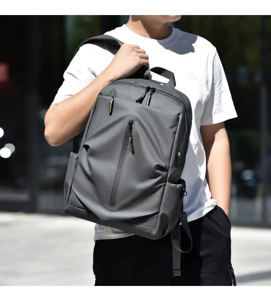 Supports external power supply this durable backpack carries notebooks clothes and accessories for long journeys