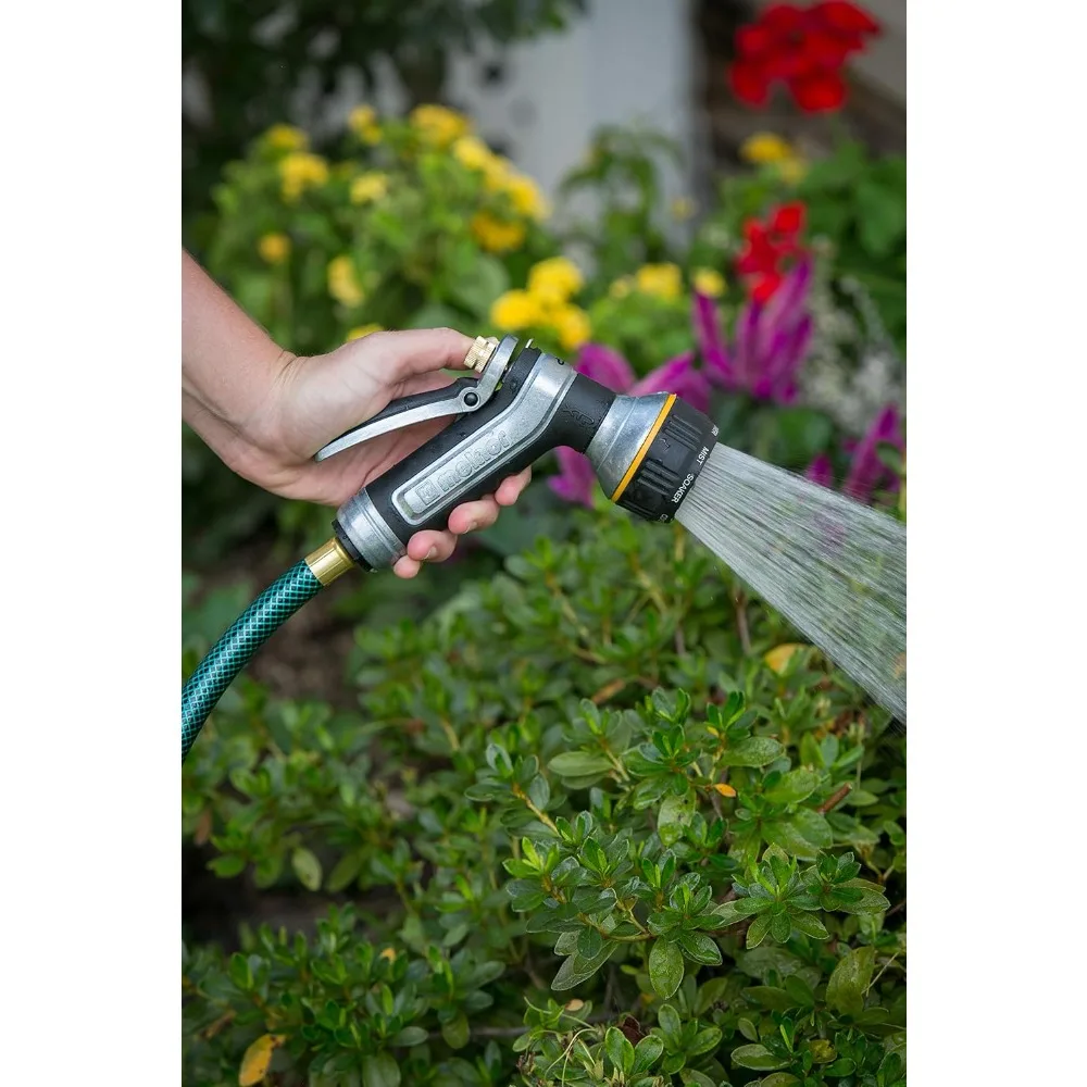 7-Pattern Heavy-Duty Metal Hose Nozzle with Rear Trigger & Lock