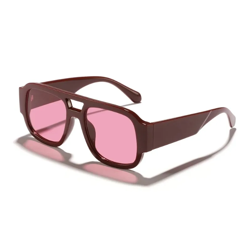 Lunettes de soleil aviateur rétro, nouvelles lunettes de soleil surdimensionnées à double pont Y2K pour femmes, UV400, lunettes de soleil inspirées des célébrités, mode streetwear