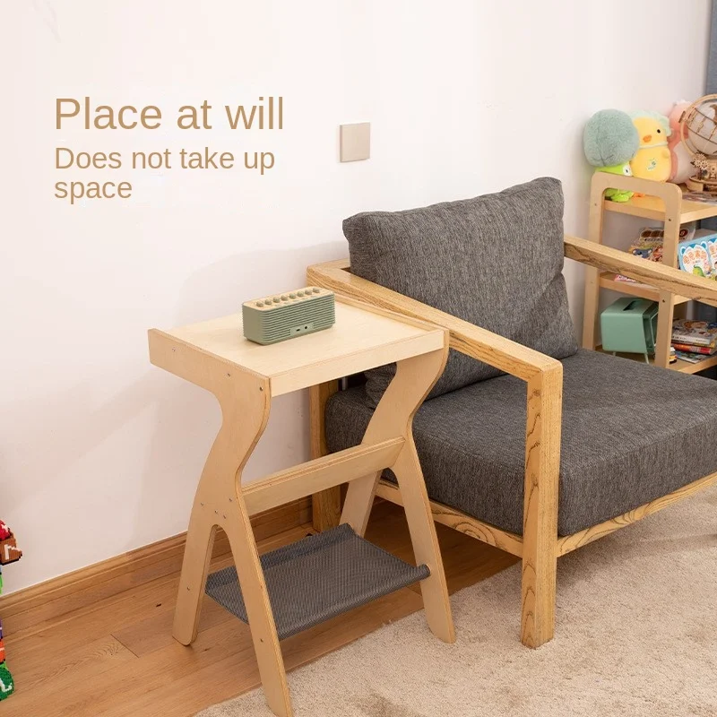 XD Solid Wood Multifunctional Edge Table Bedroom Home Sofa Matching Edge Table Living Room Small Coffee Table Storage And Folded