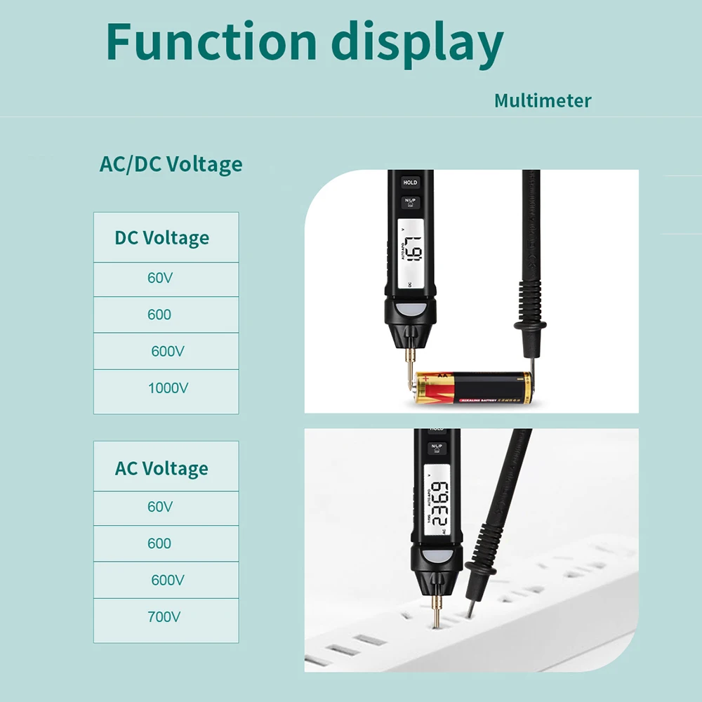 ET118 2-in-1 Test Pen + Multimeter Mini Intelligent Resistance Voltage Measurement And Easy-to-carry Measuring Instrument Tool