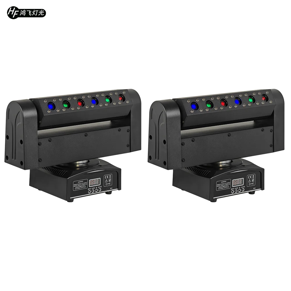 2PCS / 6 Eyes Moving Head RGB Laser Light Stage Light 3-color Scan Lser Light Moving Head Beam Laser Light