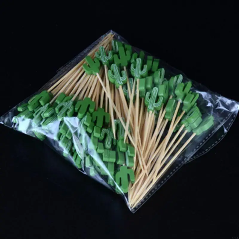 Appetizer Skewers Disposable Decor Handmade Natural Party Toothpicks Decorative X3UC