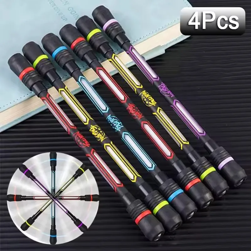 4/1Pcs Spinning Pen Rolling Finger Rotating Pen Gaming Trick Pen Stress Releasing Brain Training Toys for Kids Adults Students