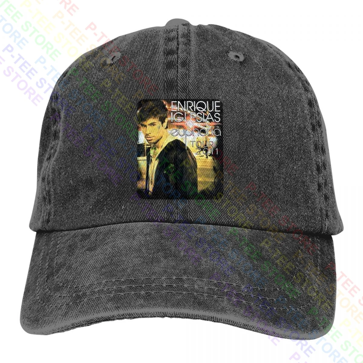 Enrique Iglesias Euphoria Tour 2011 Washed Denim Baseball Cap Trucker Hats Cool Harajuku