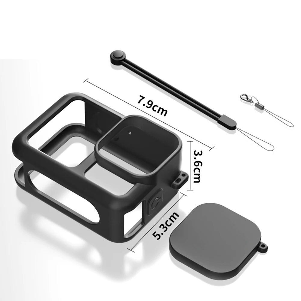 حافظة من السيليكون مع غطاء للعدسات وحبل ناعم وغطاء واقٍ مضاد للخدش لملحقات GoPro 13