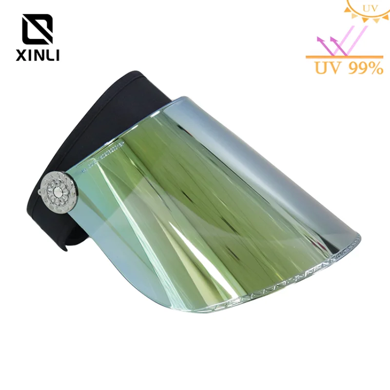 

Hard Lens Fashion Sun Visor Hat Travel Beach Anit-Uv Protection Hard Cyan Sun Visor Cap Outdoor Causal Unisex Empty Top Hats