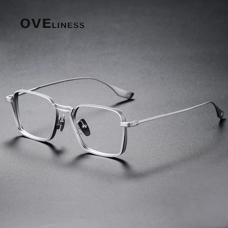 Fashion Pure Titanium Glasses Frame Men Women Optical male eyeglasses frames Myopia Prescription eye glasses full Metal eyewear