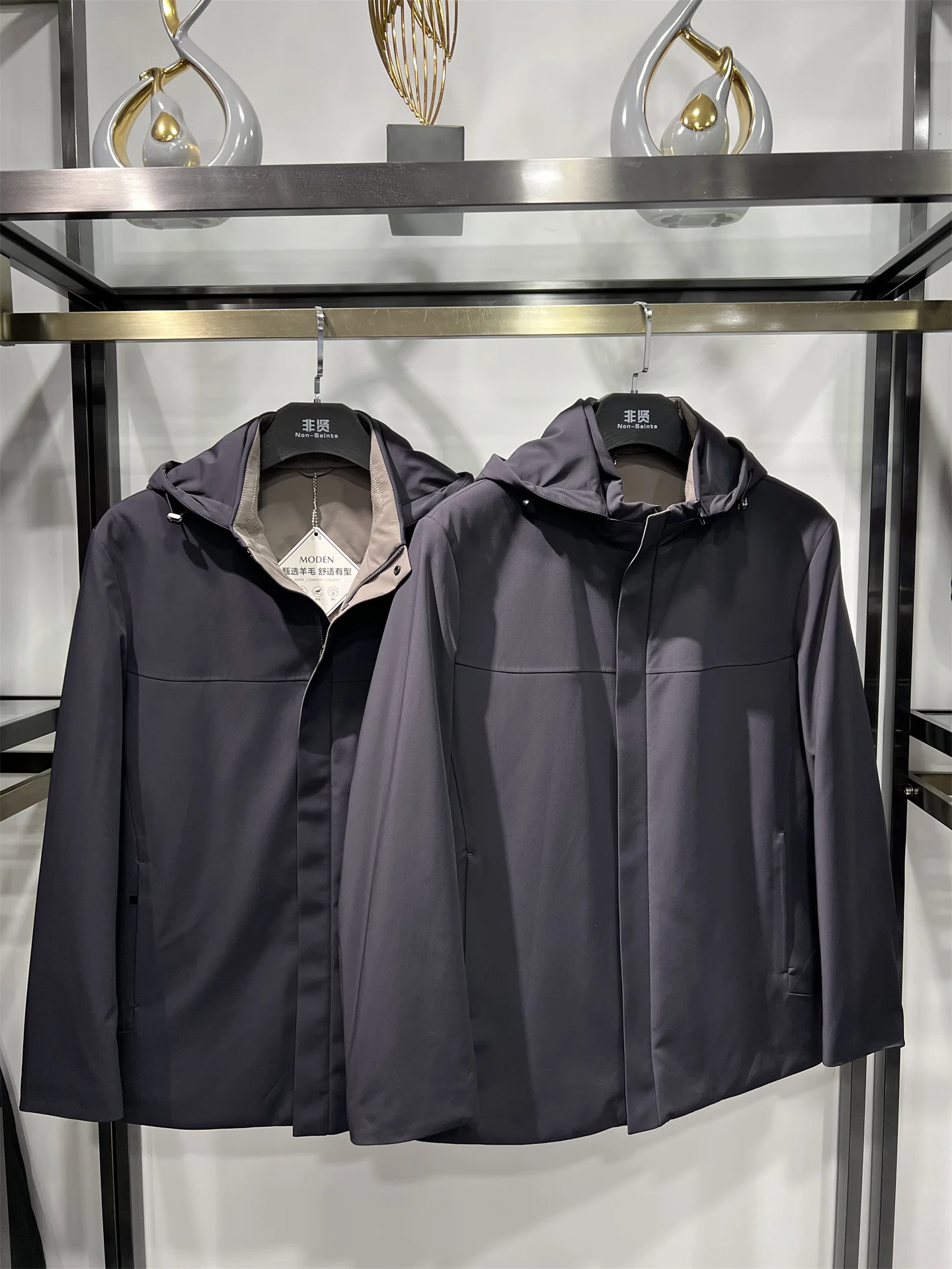 

Мужская повседневная шерстяная куртка Non-Saints с отстегивающимся капюшоном, легкое теплое хлопковое пальто для делового стиля, с длинными рукавами