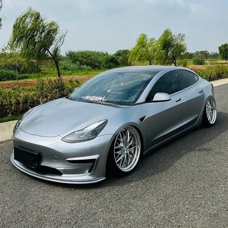 High Quality Dry Carbon Fiber Front Lip Spoiler Auto Aero Parts Model 3 2017‑2020