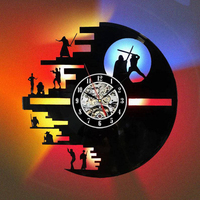 ZK30 Creative Vinyl Record LED Wall Lamp Background Luminous Wall Clock Interior Decoration Night Light USB Remote Control Penda