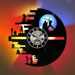 ZK30 Nordic Creative Vinyl Record LED Wall Lamp Background Wall Clock Interior Decoration Night Light USB Remote Control Pendant