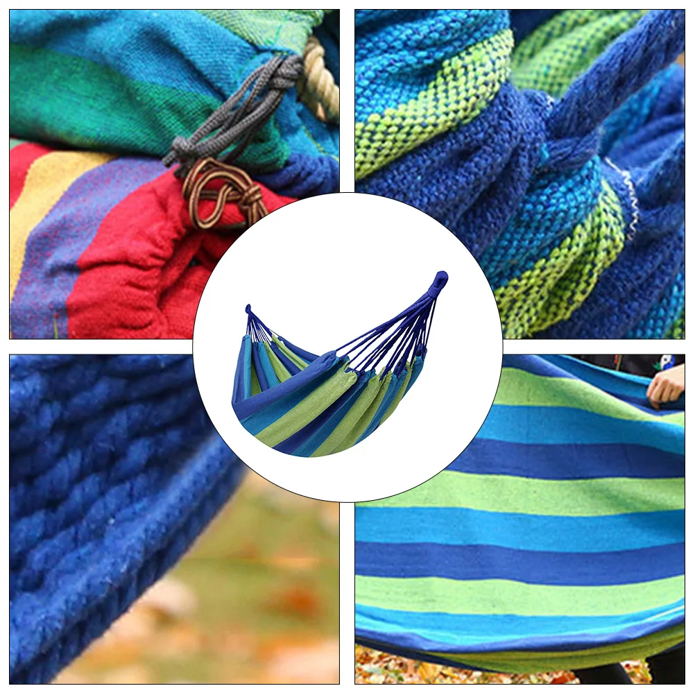 

Double Canvas Thick Camping Hammock Portable Indoor Outdoor Travel Hiking Garden Portable Swing Garden Hammock