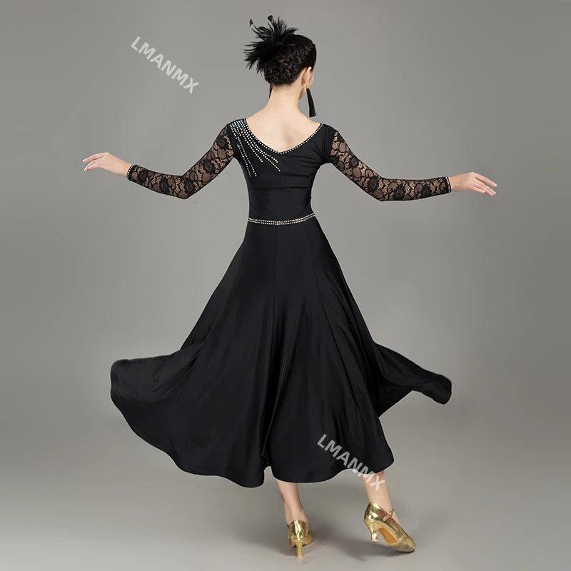 Vestidos de Baile Estándar, traje de Flamenco, vals de salón, rojo, Social, Tango, disfraces de baile moderno, Rumba, negro, rojo y azul