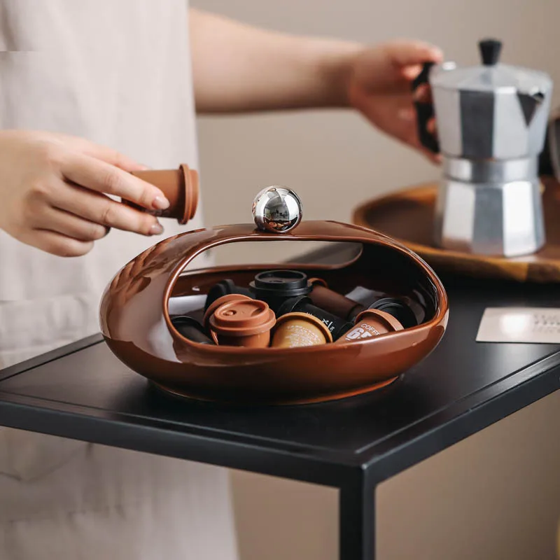 

New Ceramic Desktop Storage Box Shoe Cabinet Entrance Key Storage Display Living Room High-grade Candy Organization Plate