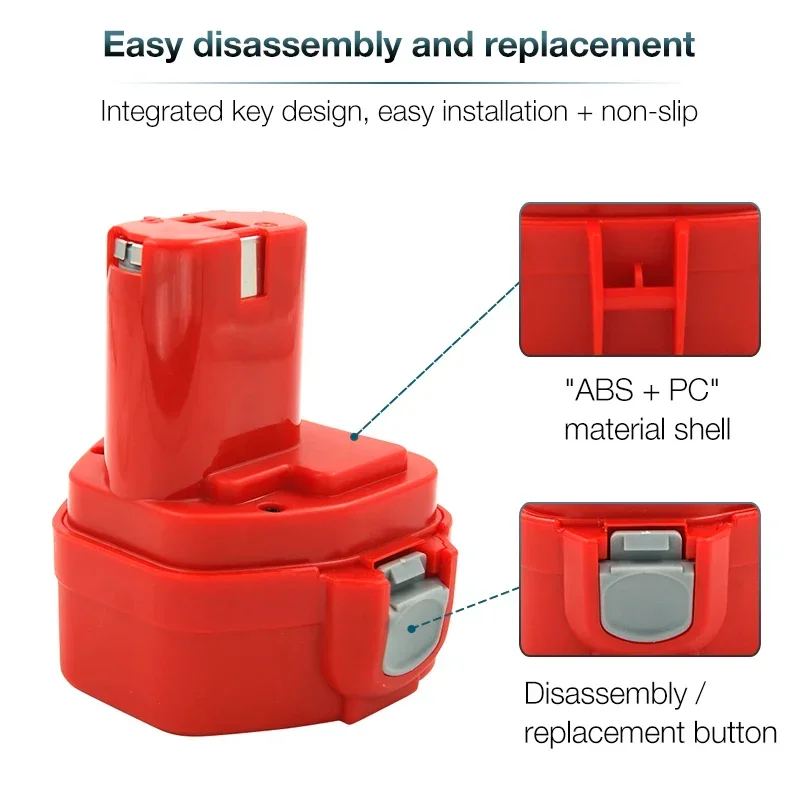 12V 3500mAh Battery For Makita PA12 Ni-Mh Battery For Makita 1200 1220 1201 1222 1233SA/B1235 192681-5 Power Tool Batteries