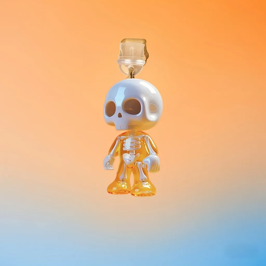 2d Acrylic Phone Plug Cartoon Skeleton Dust Plug Cartoon Phone Dust Plug High Quality  Port Dust Cover For Android