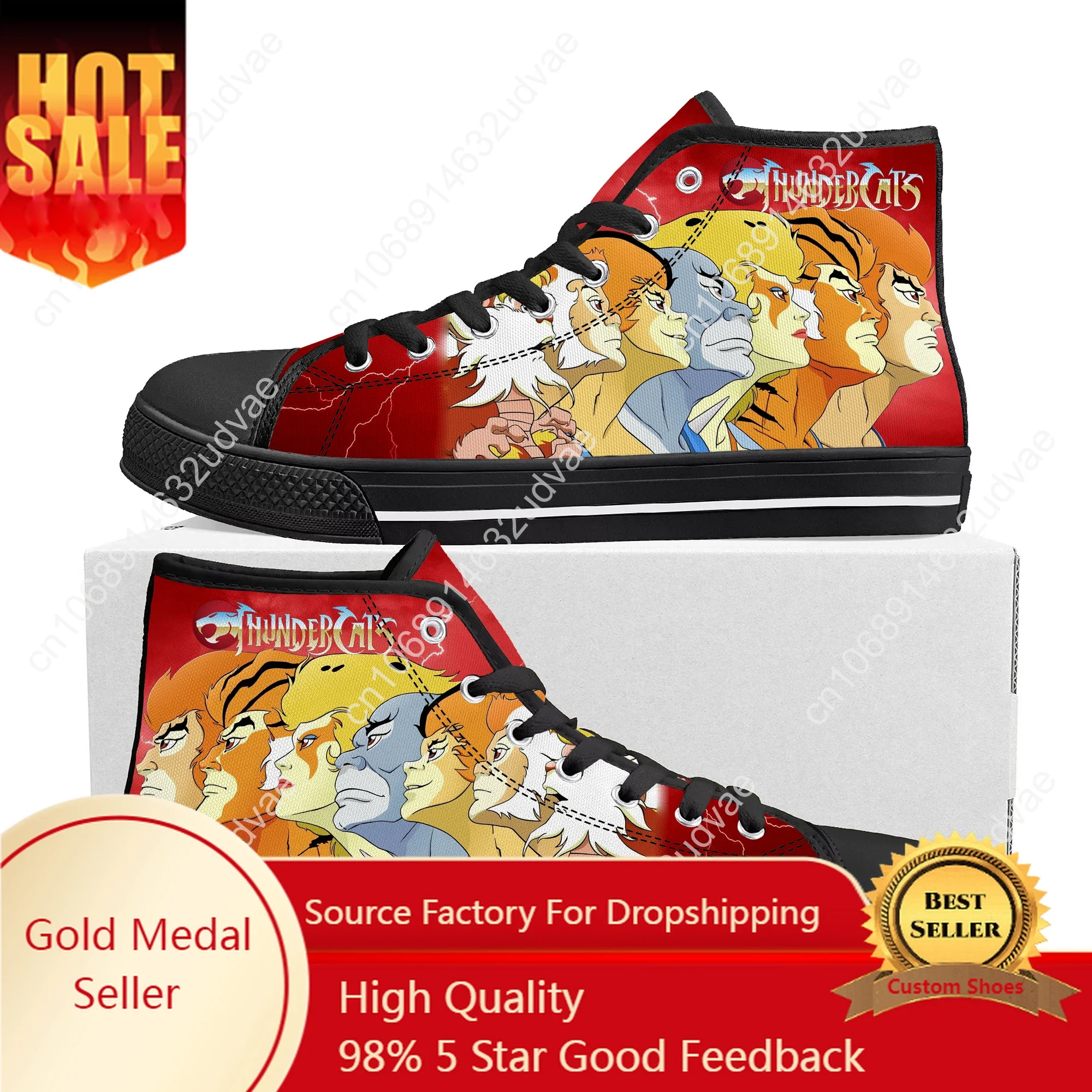 Thundercats Anime Cartoon High Top Sneakers Mens Womens Teenager High Quality Canvas Sneaker Casual Couple Shoes Custom Shoe