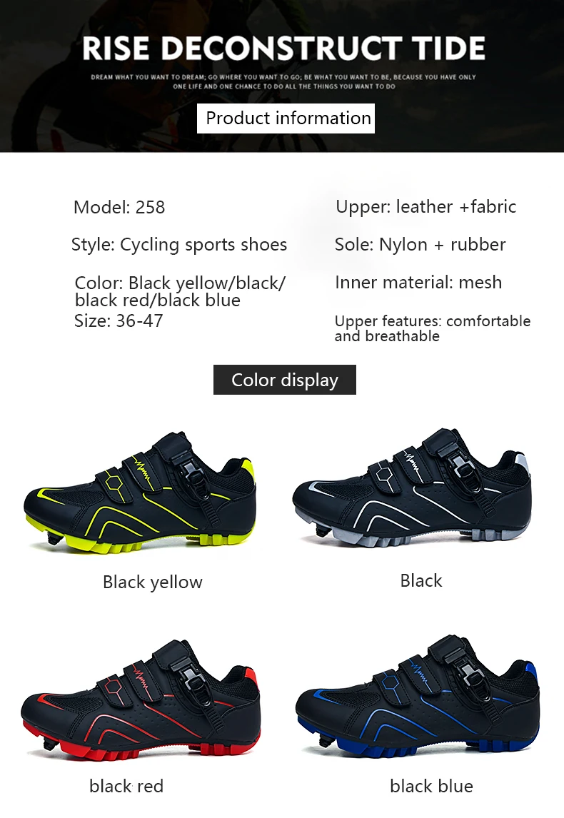 Herren Rennrad-Fahrradschuhe Damen Radsport-Schuhe Kompatibel mit SPD&Look Delta Cleats Outdoor Mountainbike-Fahrradschuhe – Detail 4