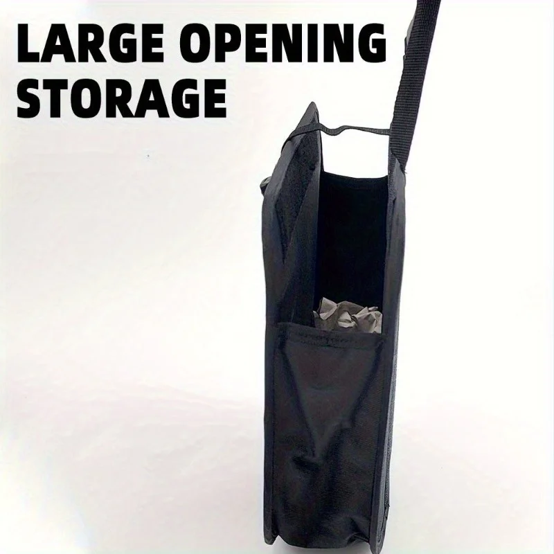 Black Car Hanging Charger and Cable Organizer Bag - Compact Design, Easy Access & Trunk Organization, Secure Zipper Closure