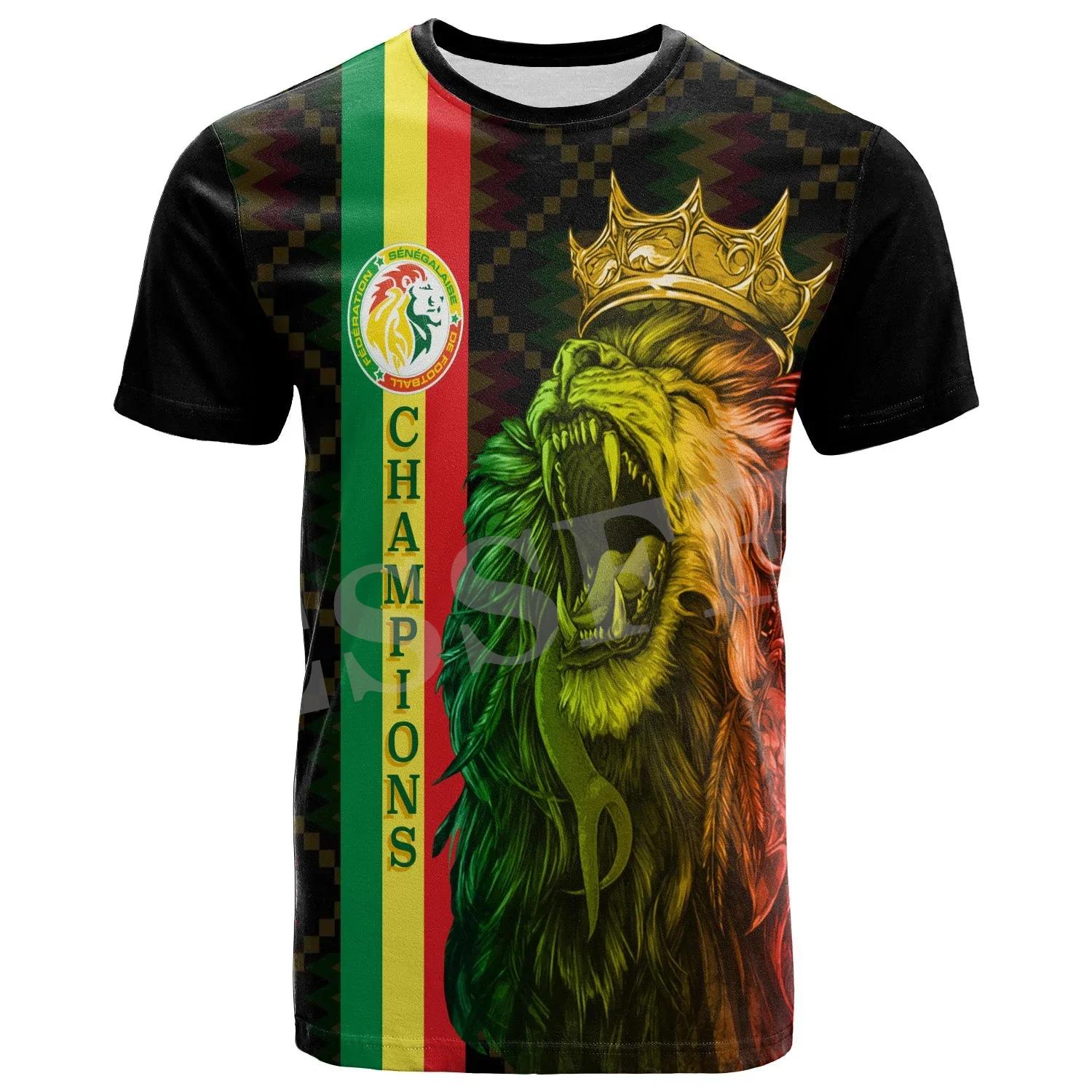 Africa Country Senegal Lion Tribel Culture Tattoo Retro 3DPrint Men/Women Summer Casual Funny Short Sleeve T-Shirts Streetwear X