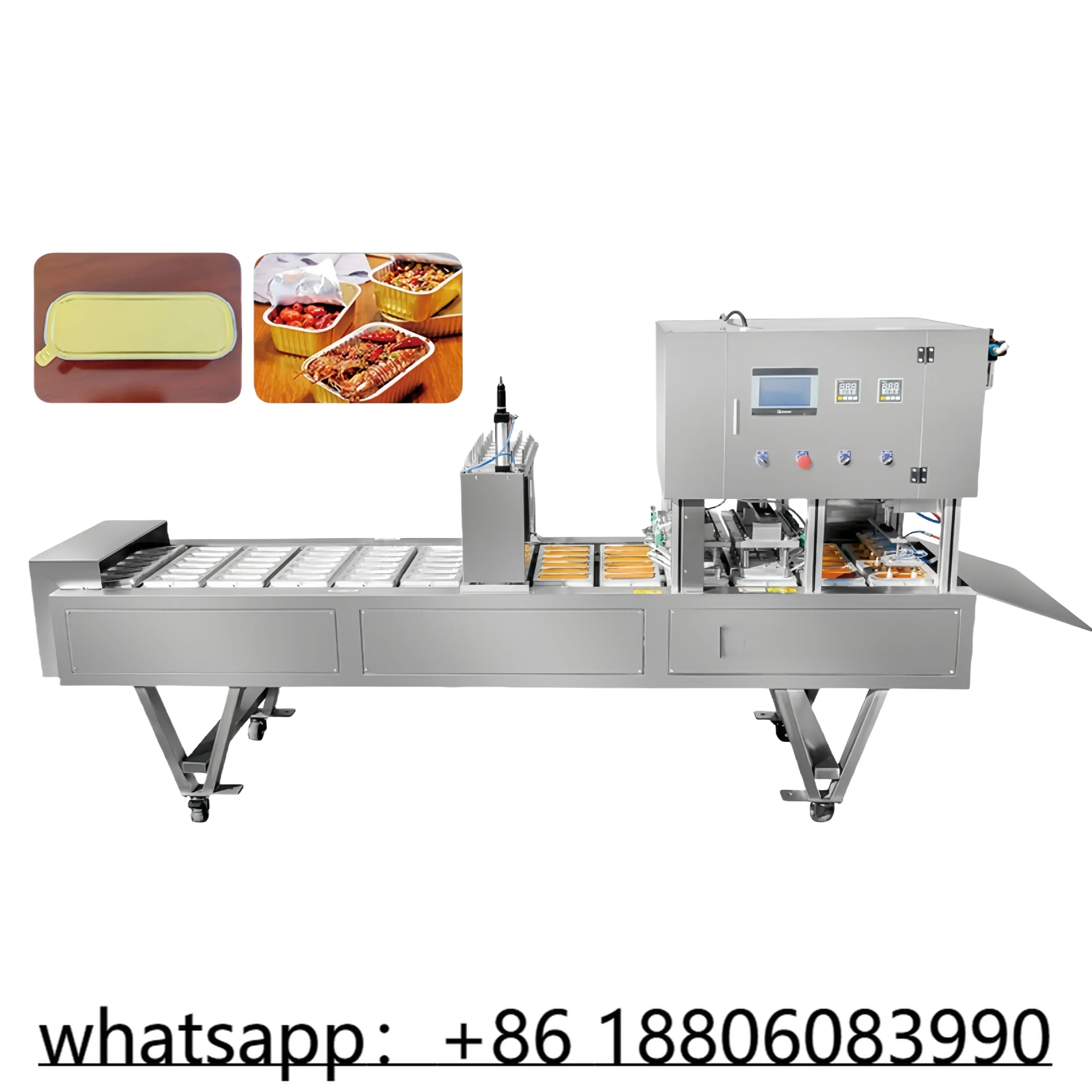 Automatic continuous aluminium foil tray sealing machine