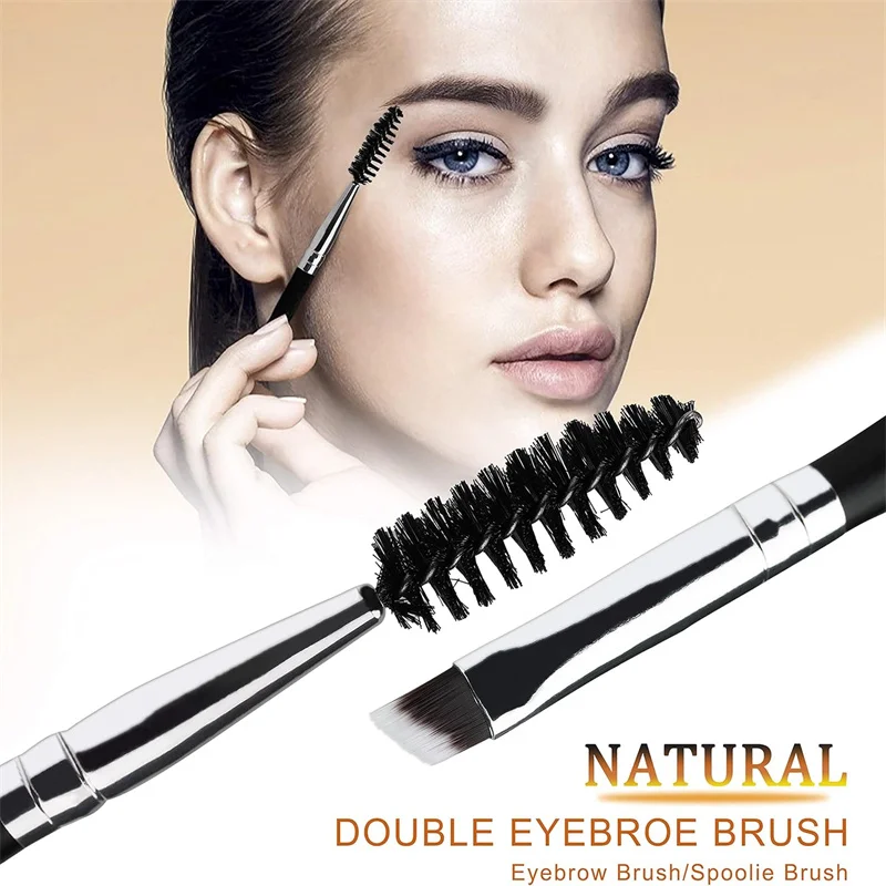 Brosse à cils à Double tête, peigne à sourcils 2 en 1, brosse de maquillage à angle plat, outils à Double extrémité, 10/5 pièces