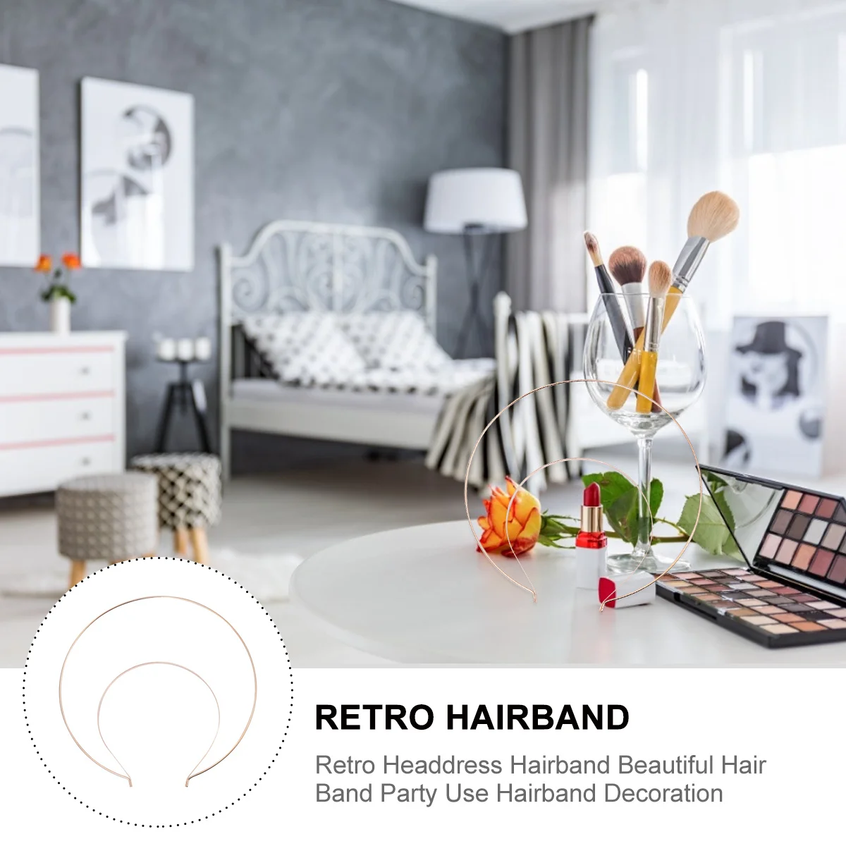 

1Pcs Retro Hairband Durable Decorative Headdress Party Use Vintage Style Fashion Hair Decoration for Women Retro Hairband