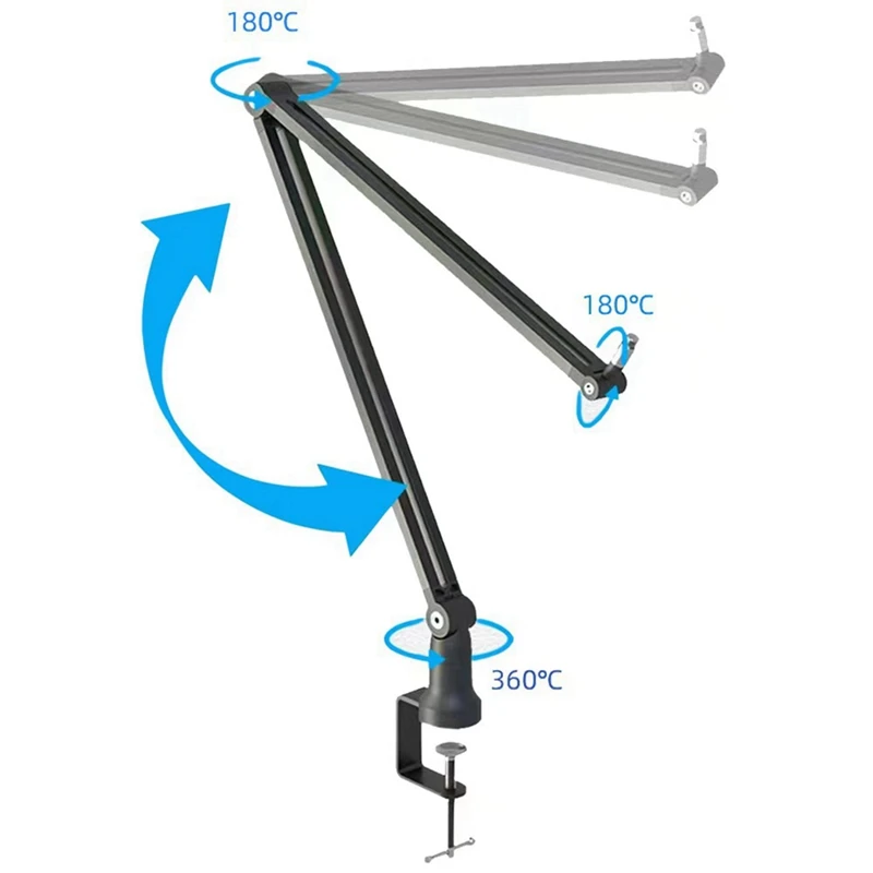 Supporto per braccio regolabile universale supporto per microfono a forbice con sospensione in metallo per supporti Radio per Studio di gioco