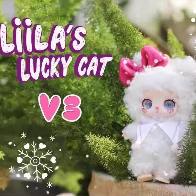 Liila Lucky Cat Series دمية قطيفة صندوق أعمى ألعاب صندوق مفاجئ أصلي دمية قلادة kawaii هدية السنة الجديدة للفتيات