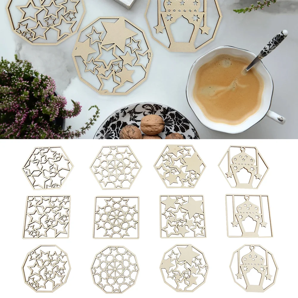 12 Pcs Fashion Stars Pattern Pads Safety Durable Silicone Cup Mat Birthday Gift