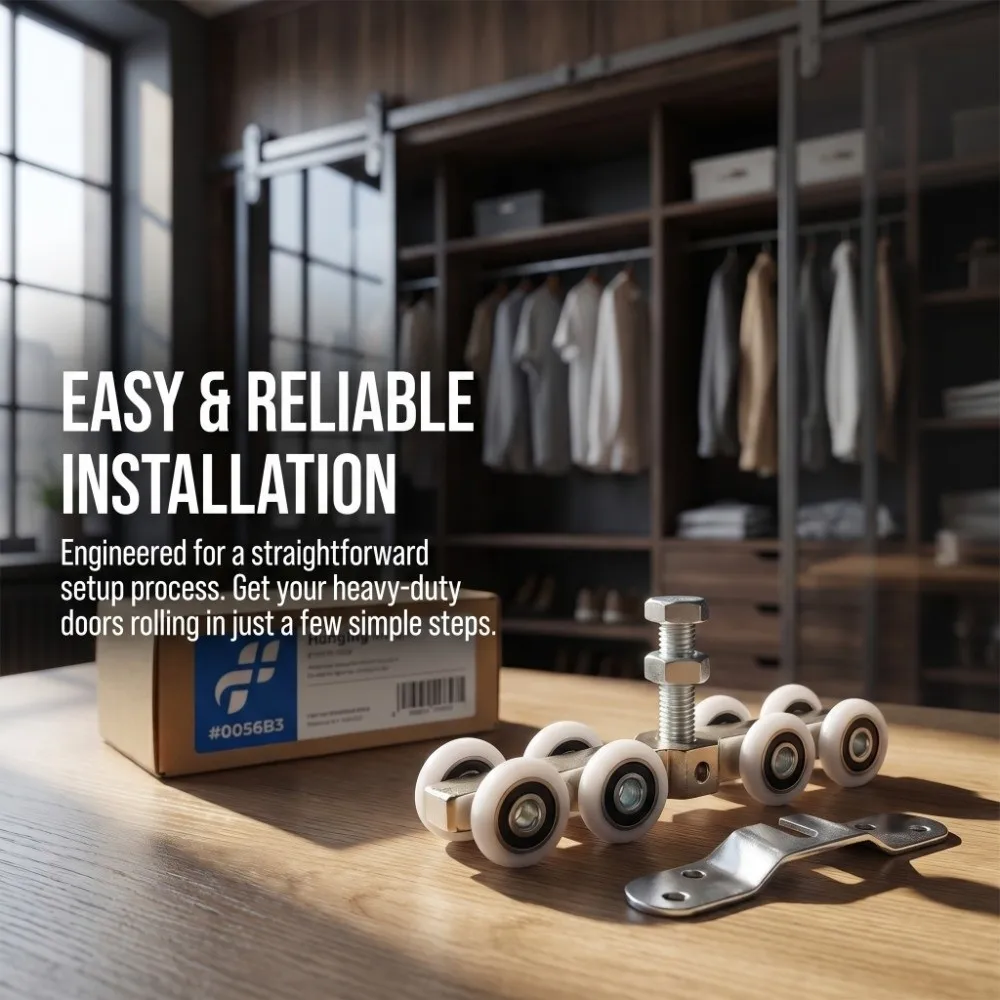

Practical Aluminum Alloy Sliding Door Roller Bearing 8 Wheels Door Wheel Durable Heavy Duty Hanging Pulley Movable Door