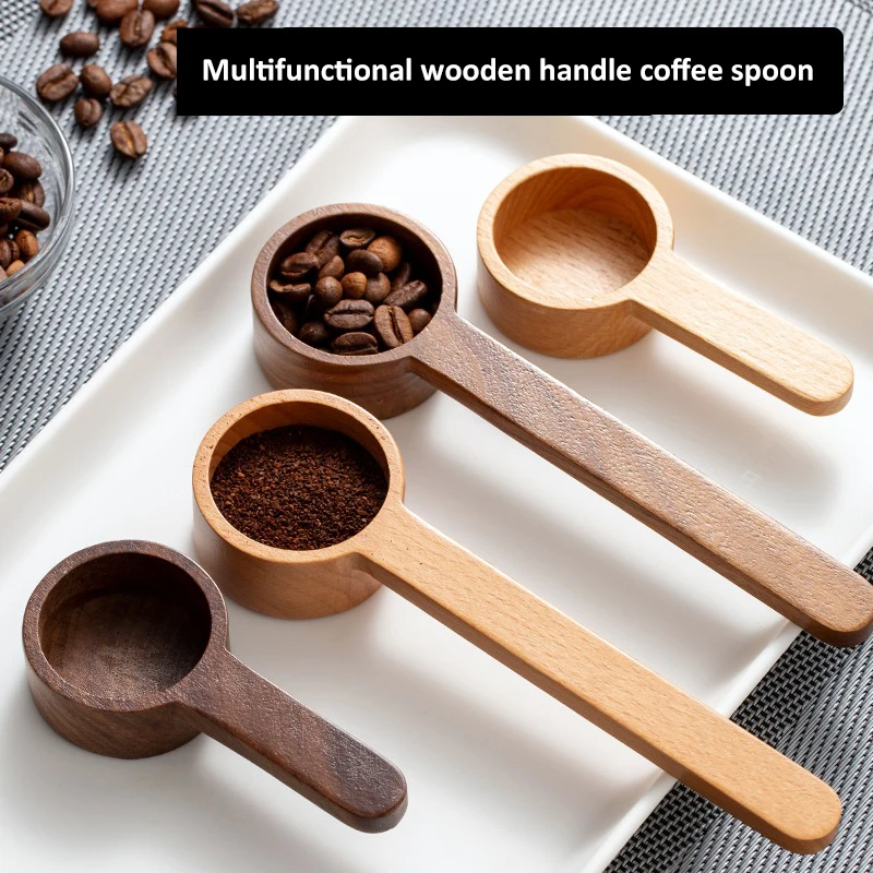 Measuring Wooden Spoon Coffee Bean Powder Black Walnut Measuring Spoon Beech Wooden Spoon Kitchen Measuring Tools