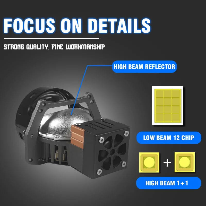 Carolyn produces new H4 Hella 5 dual laser lens modified LED lens H7 car projector headlight