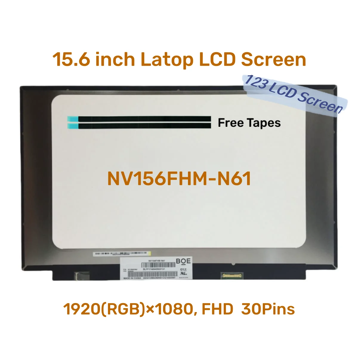 

Original 15.6" Inch Laptop LCD Screen Matrix 30Pin 1920*1080 72% NTSC NV156FHM-N61 V8.2 NV156FHM N61 B156HAN02.4