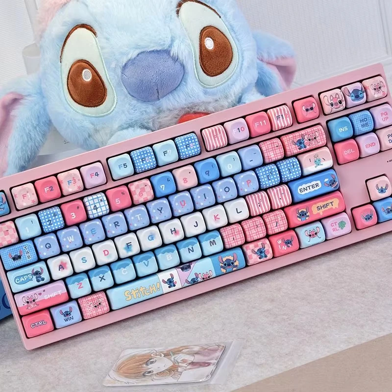 

Колпачки для клавиш с мультяшной строчкой, механическая клавиатура, аксессуары для клавиатуры для офисных игр, 125 клавиш, набор колпачков для клавиш, материал Pbt, колпачки для клавиш Moa Hight