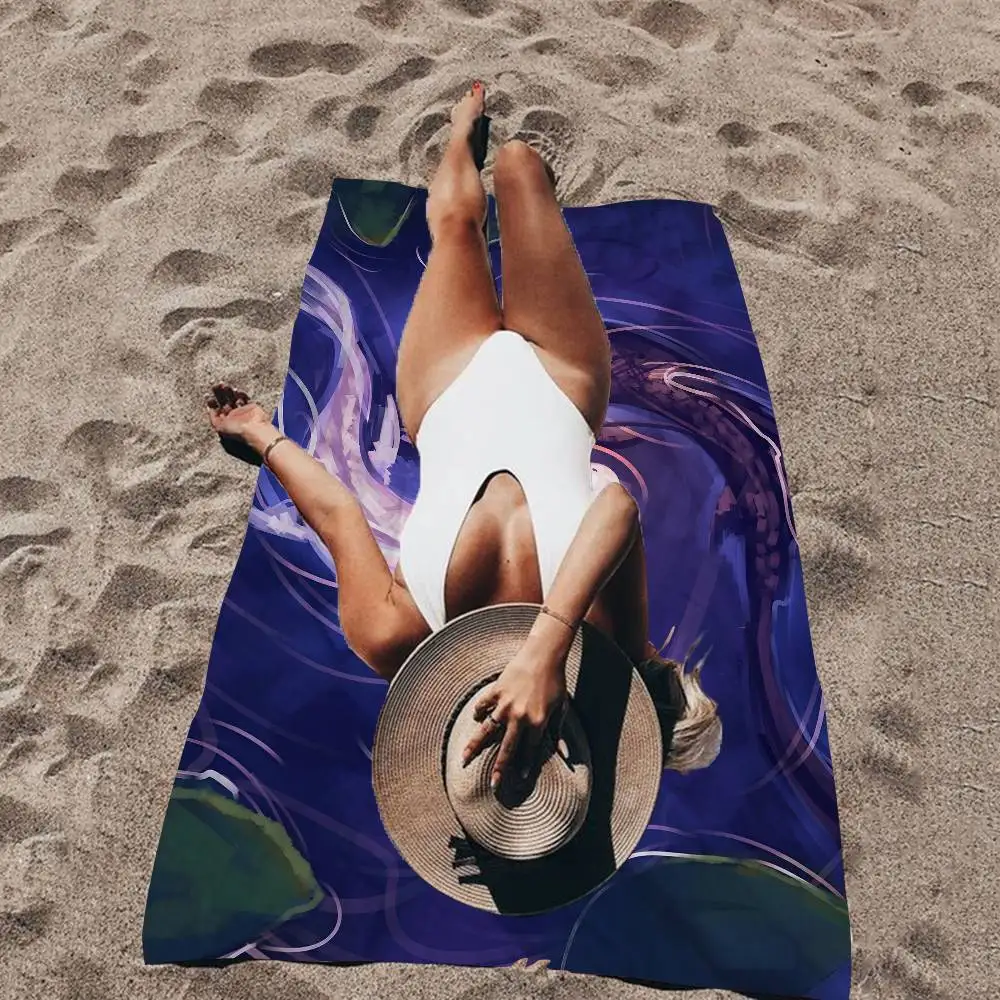 Tai Chi Bagua Yin Yang Two Fish Microfiber Blanket Quick Drying Beach Towels Oversized Printing Super Absorbent Pool Towel