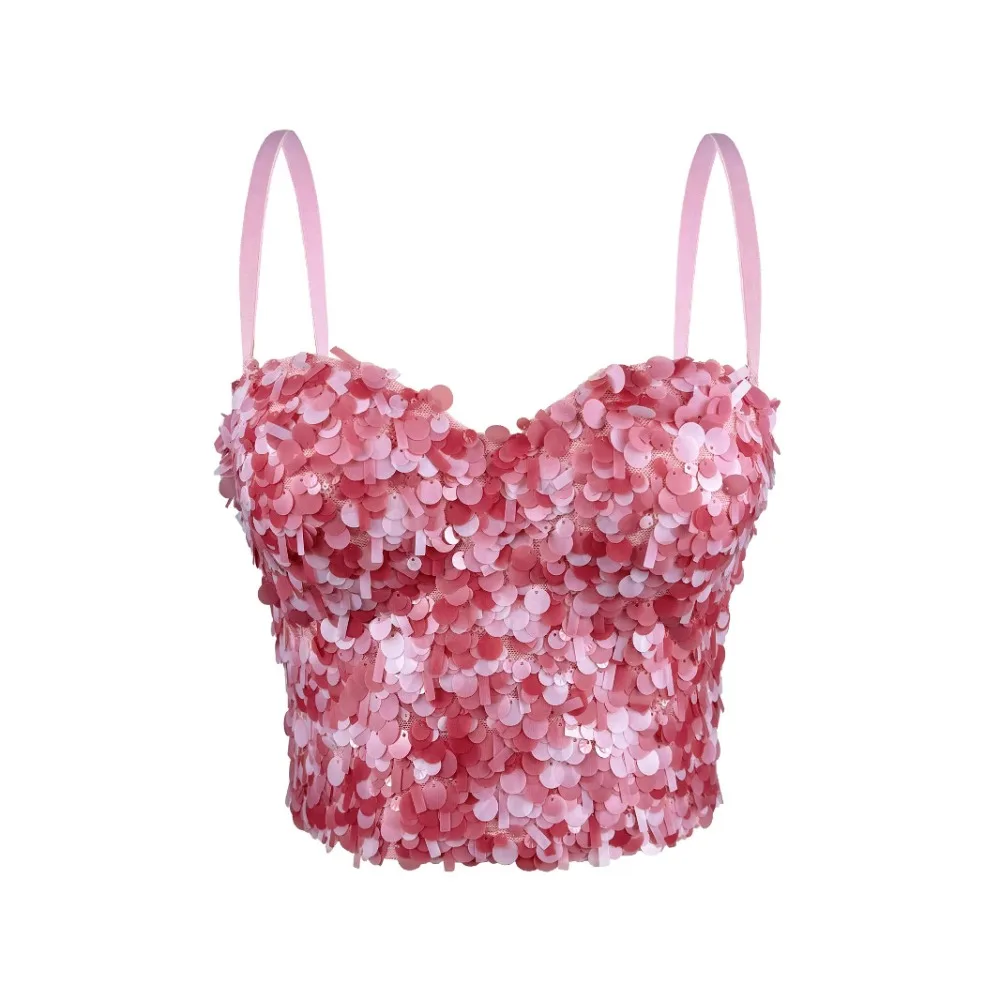 Tank Top Women Clothing Y2k Tops Camis Tees Fashion Clothes Party Dance Wear Performance Costume Streetwear Sequin Sexy