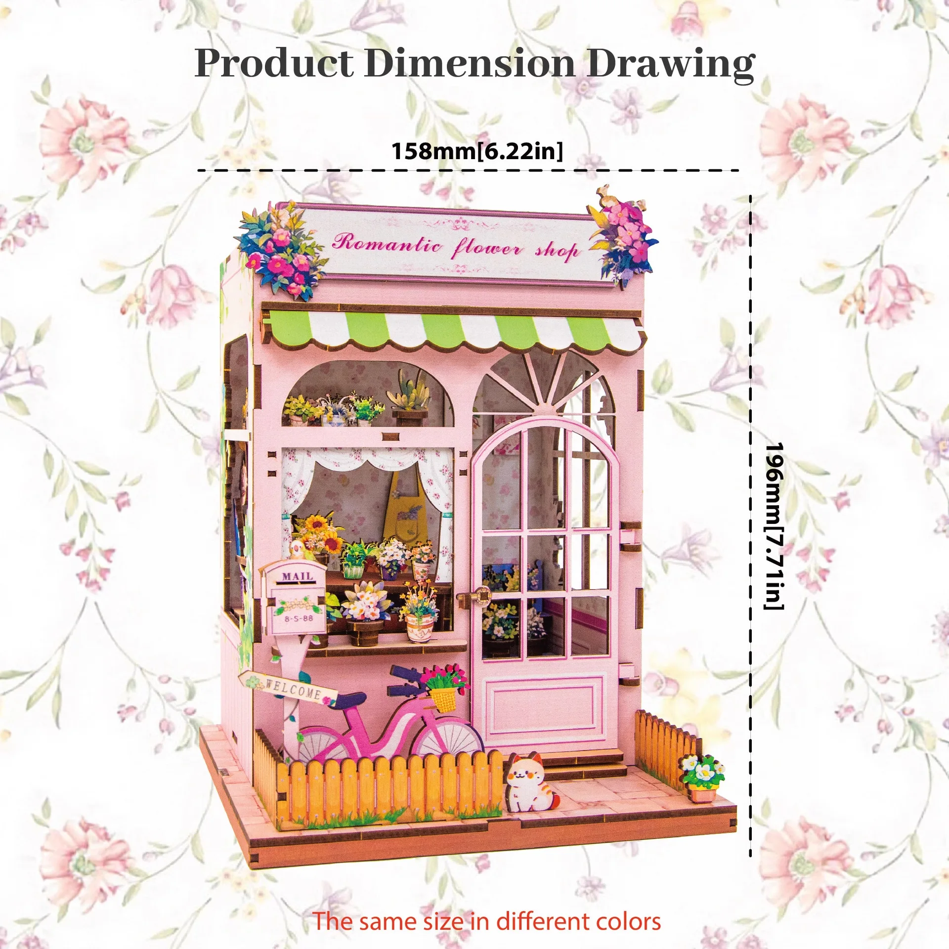 DIY 木製ロマンチックフラワーハウスミニチュアモデルキット LED ライト付きドールハウス家具付き友人への誕生日プレゼント