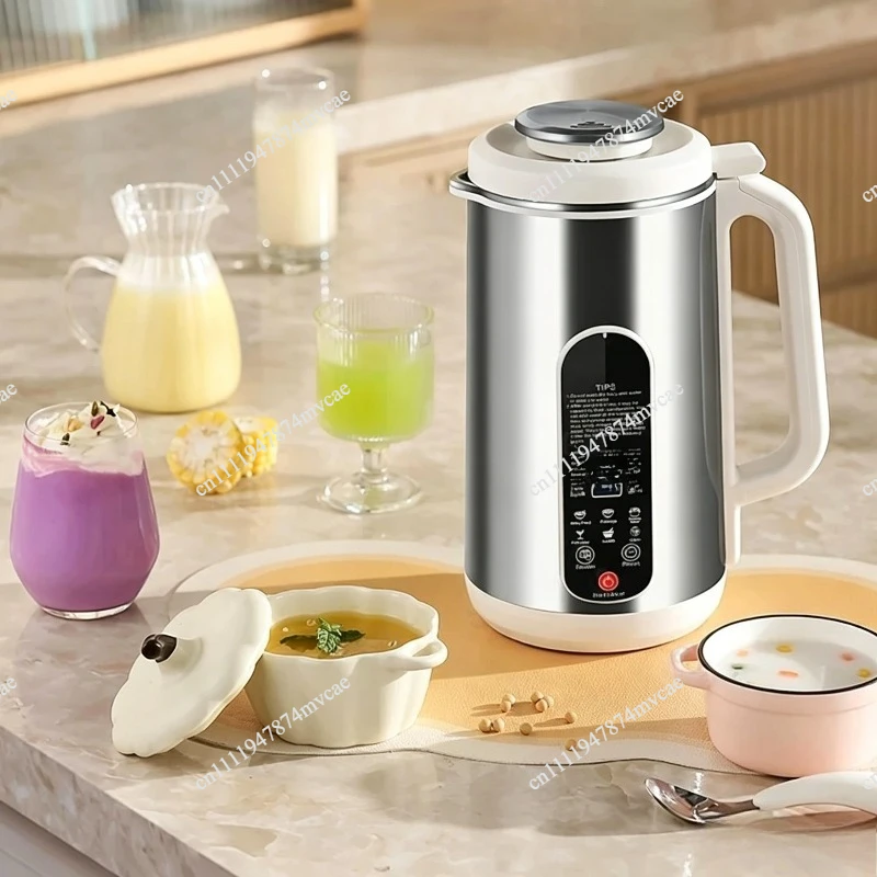 1.5L Soymilk Machine Bubble-Free Automatic Cleaning Blender High-Speed Mixer Stainless Steel Soybean Grinder