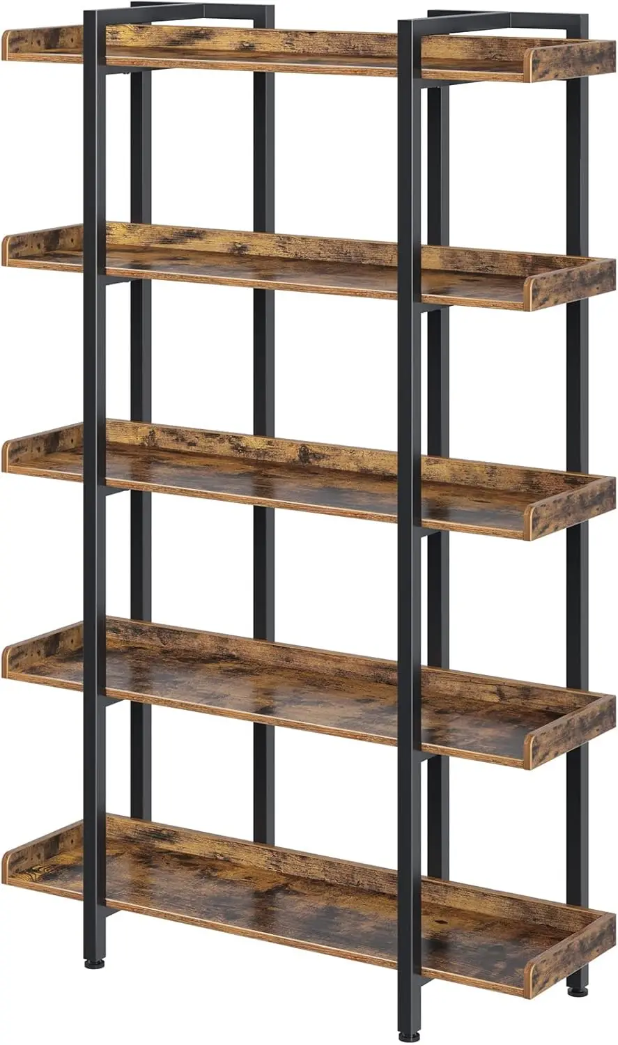 Bookshelf 5-Tier, 68.9’’H Industrial Book Shelf, Large Bookcases and Bookshelves with Open Shelves, Open Display Shelv